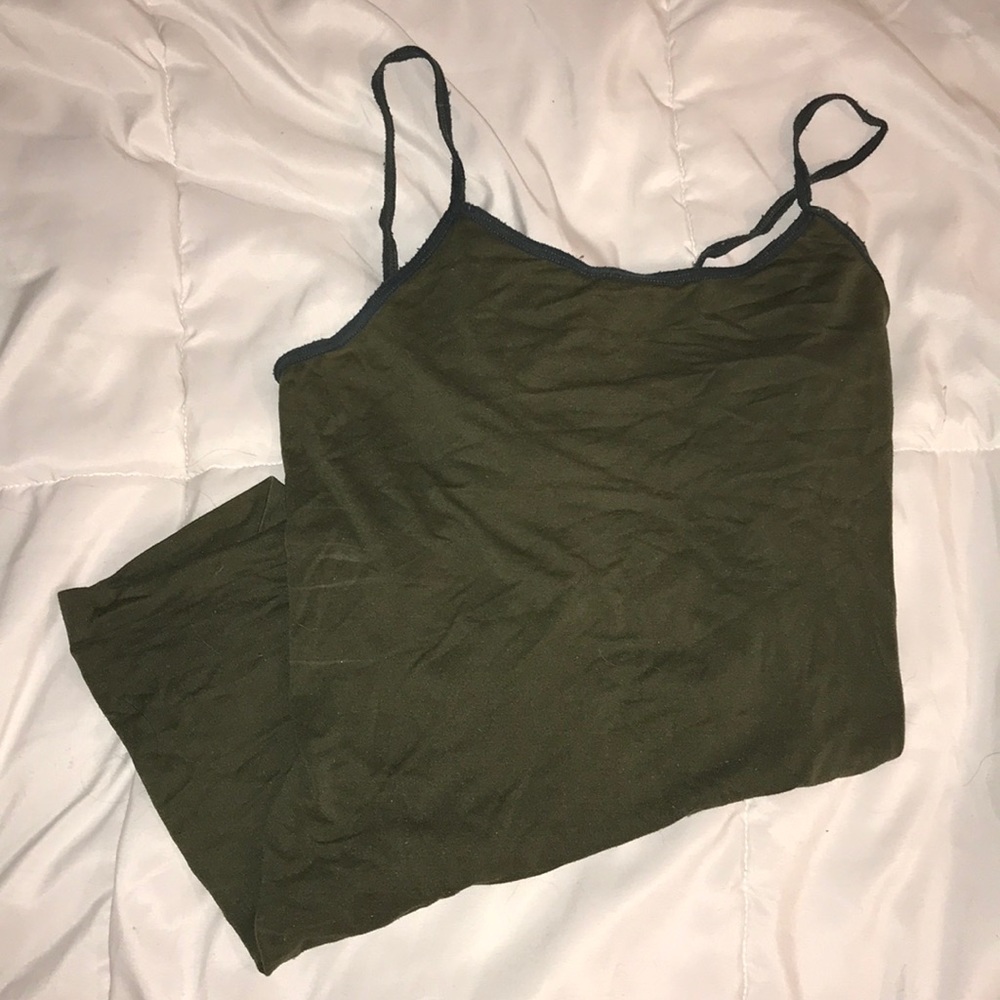 Olive green long camisole